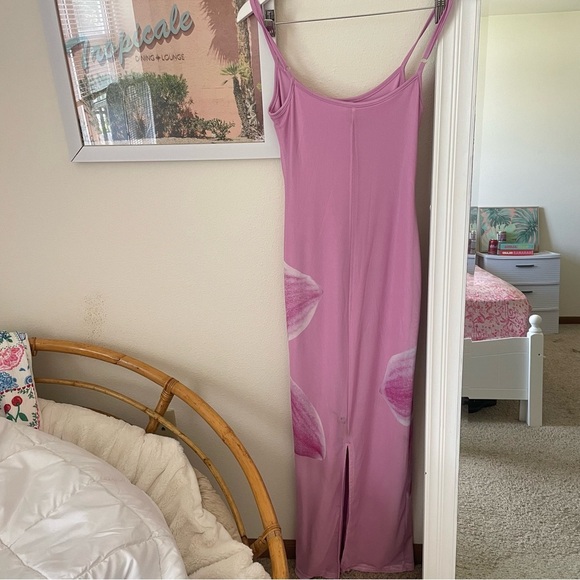 Peppermayo Bad News Mesh Maxi Dress Pink Magnolia Floral Size US 2 XS - Picture 5 of 7